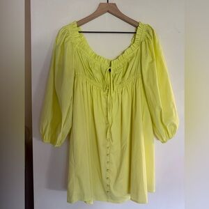 Forever 21 Lemon Blouse with Button Detail
